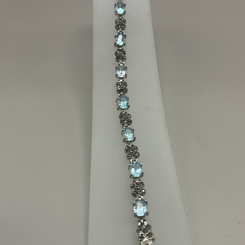 Sparkling Silver and Blue Crystal Bracelet